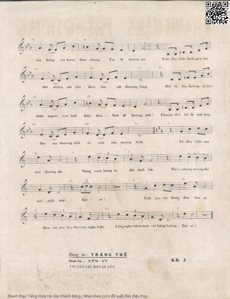 Page 3 of Sheet music PDF Tiếng mưa rơi - Khánh Băng