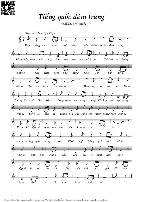 Sheet PDF of Tiếng quốc đêm trăng