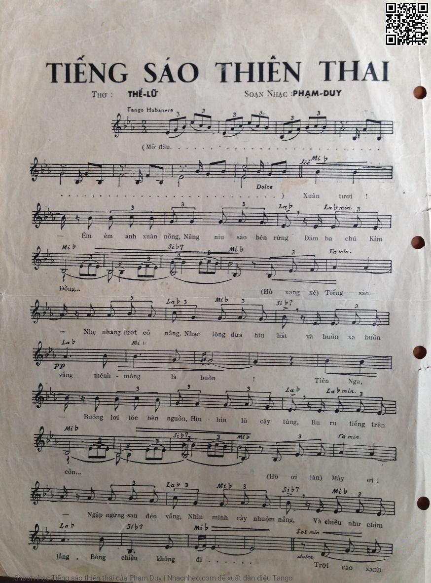 Page 2 of Sheet music PDF Tiếng sáo thiên thai - Phạm Duy