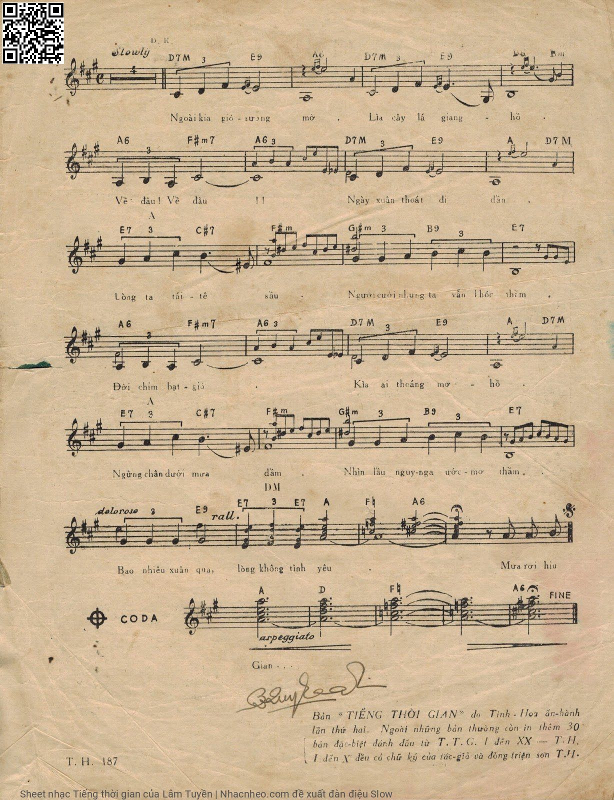 Page 3 of Sheet music PDF Tiếng thời gian - Lâm Tuyền