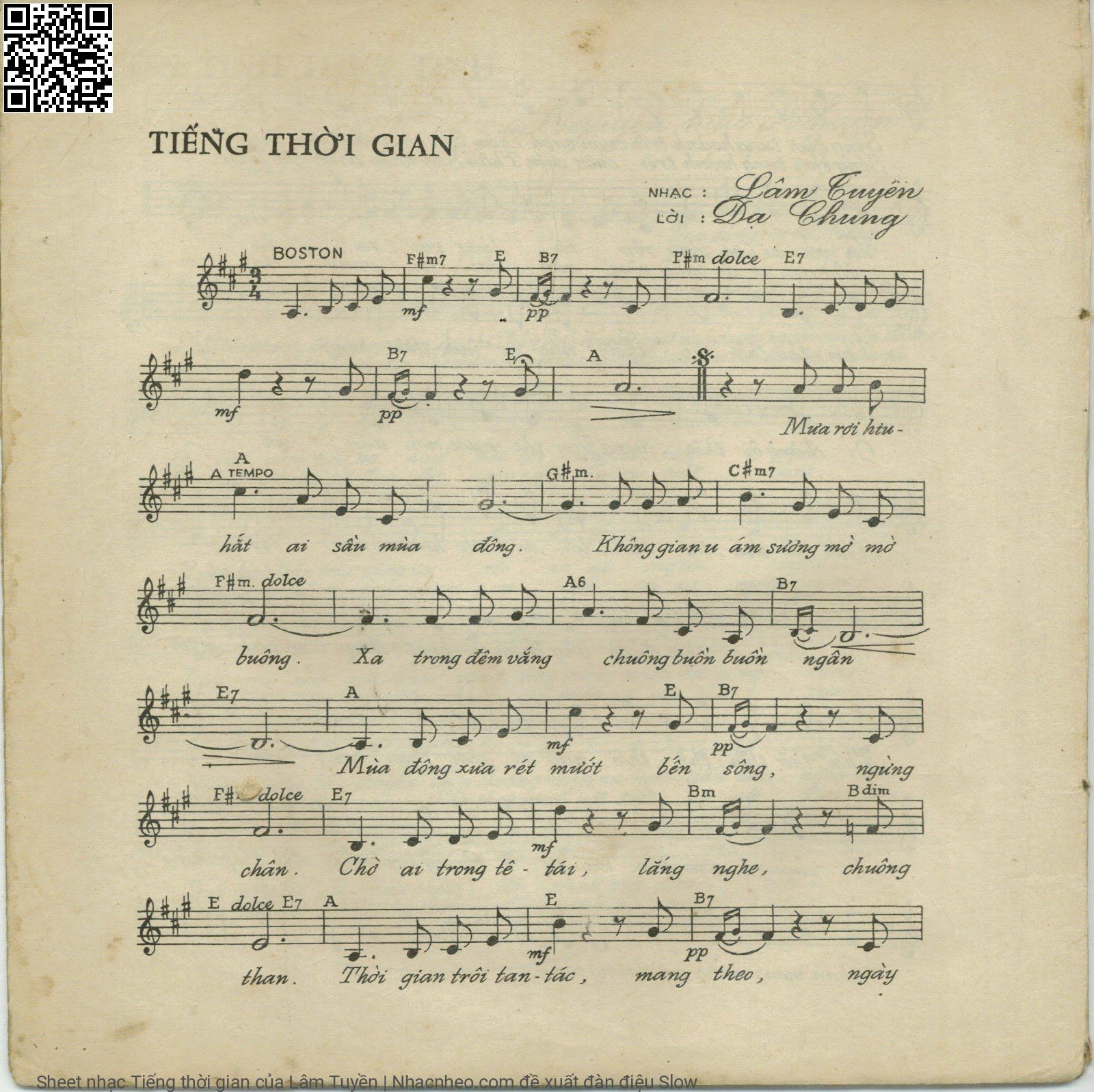 Page 5 of Sheet music PDF Tiếng thời gian - Lâm Tuyền
