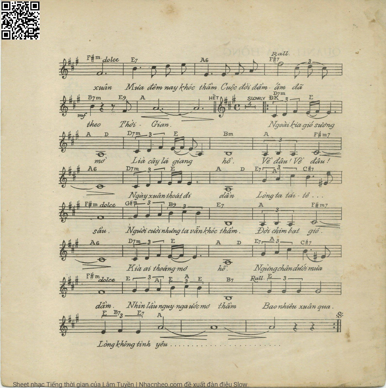 Page 6 of Sheet music PDF Tiếng thời gian - Lâm Tuyền