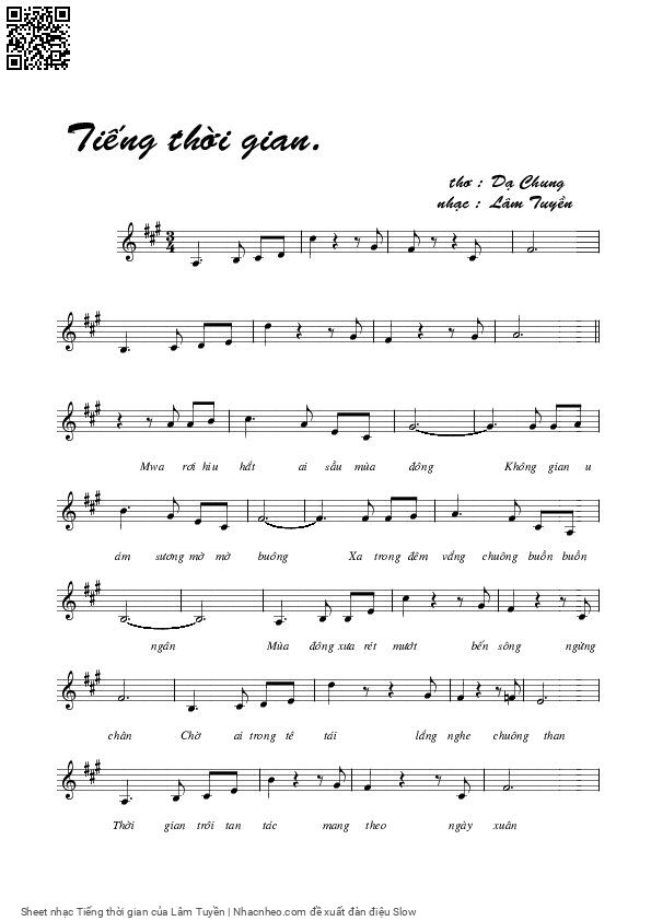 Page 7 of Sheet music PDF Tiếng thời gian - Lâm Tuyền
