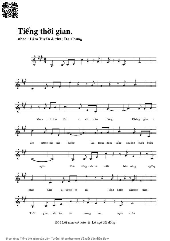 Page 9 of Sheet music PDF Tiếng thời gian - Lâm Tuyền