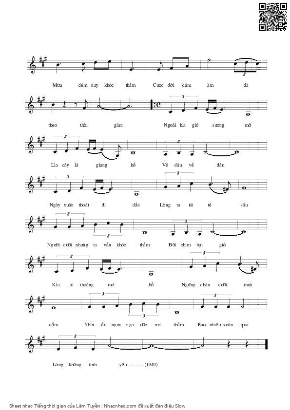 Page 10 of Sheet music PDF Tiếng thời gian - Lâm Tuyền