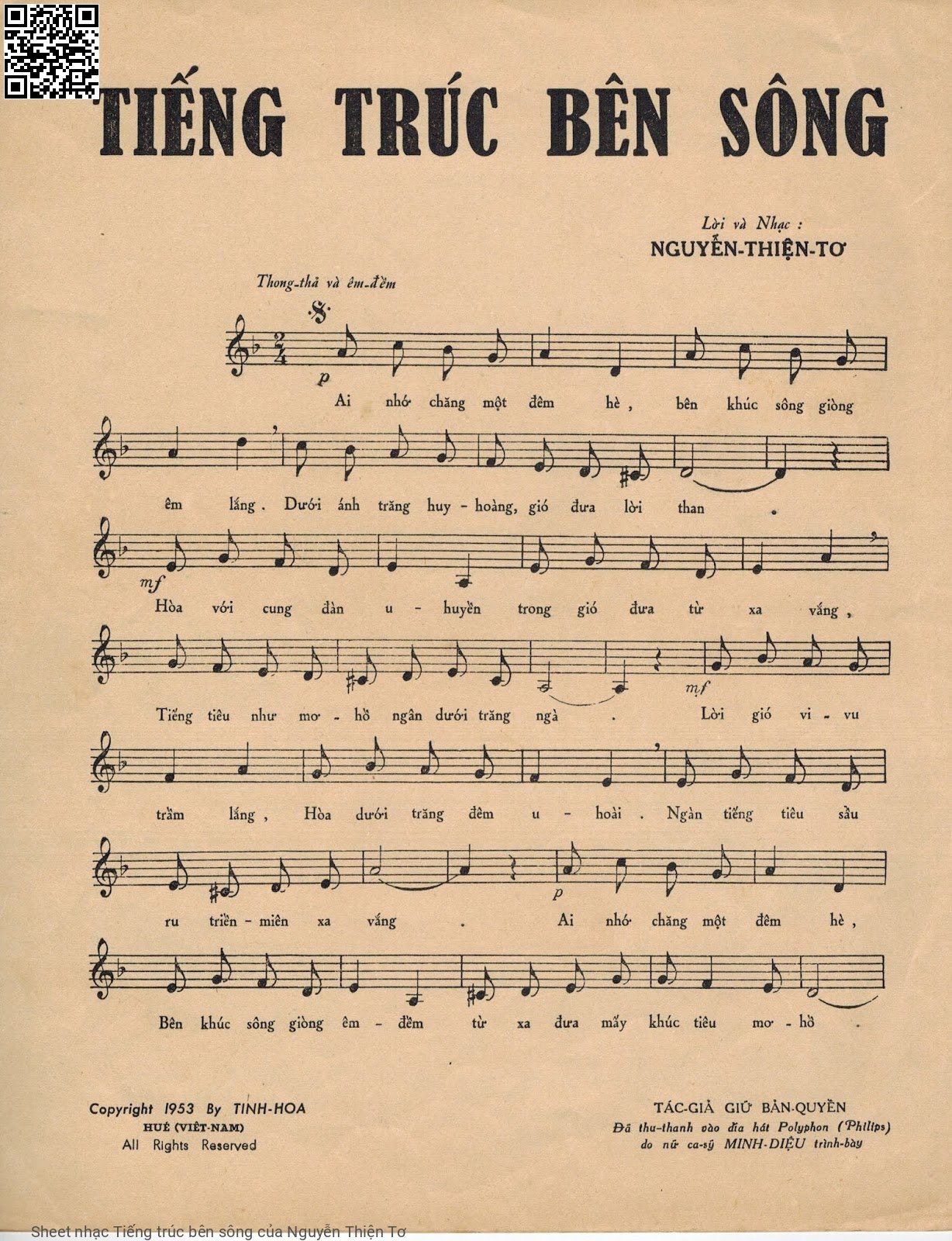 Page 2 of Sheet music PDF Tiếng trúc bên sông - Nguyễn Thiện Tơ
