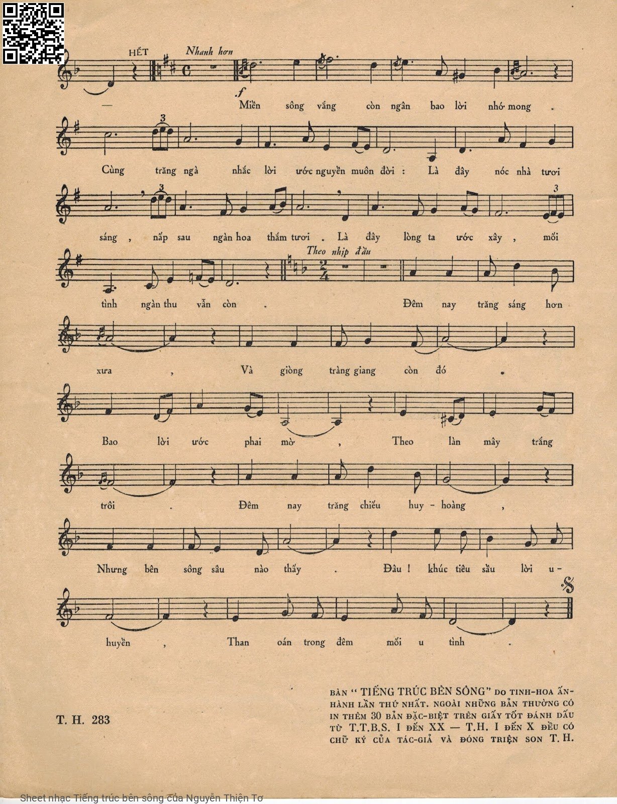 Page 3 of Sheet music PDF Tiếng trúc bên sông - Nguyễn Thiện Tơ