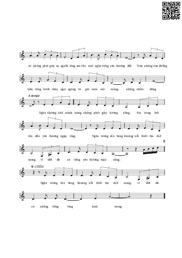 Page 2 of Sheet music PDF Tiếng yêu thương - Lê Vân Tú