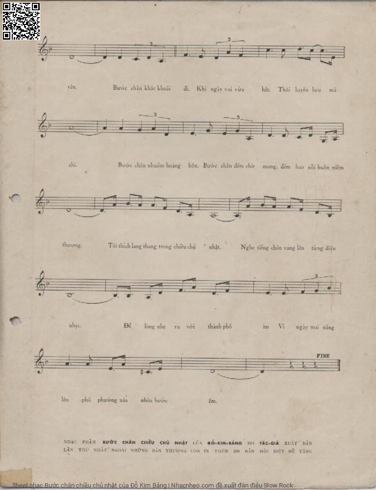 Page 2 of Sheet music PDF Bước chân chiều chủ nhật - Đỗ Kim Bảng