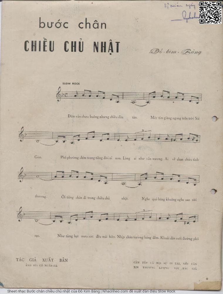Page 3 of Sheet music PDF Bước chân chiều chủ nhật - Đỗ Kim Bảng