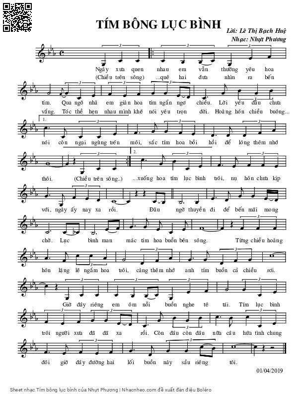 Sheet PDF of Tím bông lục bình