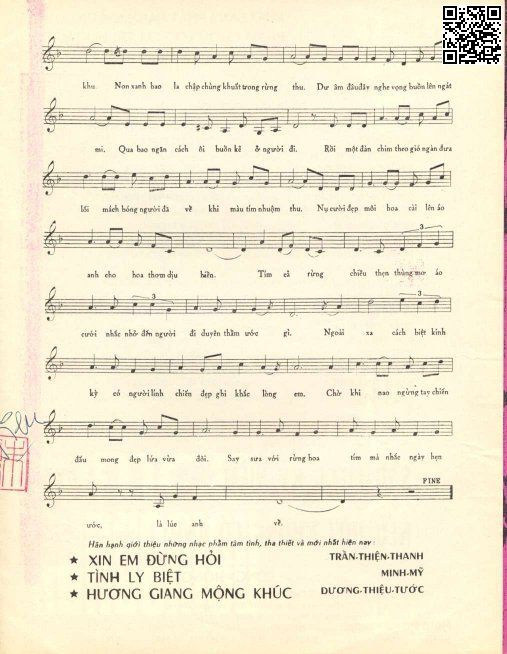 Page 3 of Sheet music PDF Tím cả rừng chiều - Thu Hồ