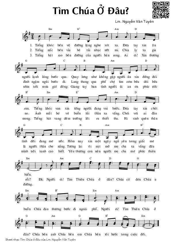 Sheet PDF of Tìm Chúa ở đâu