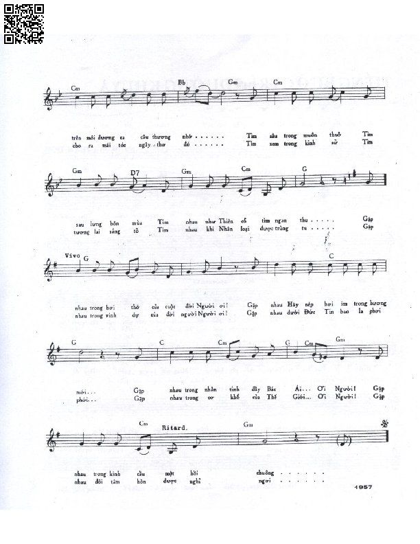 Page 2 of Sheet music PDF Tìm nhau - Phạm Duy