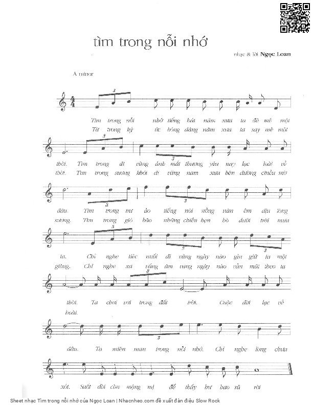Sheet PDF of Tìm trong nỗi nhớ