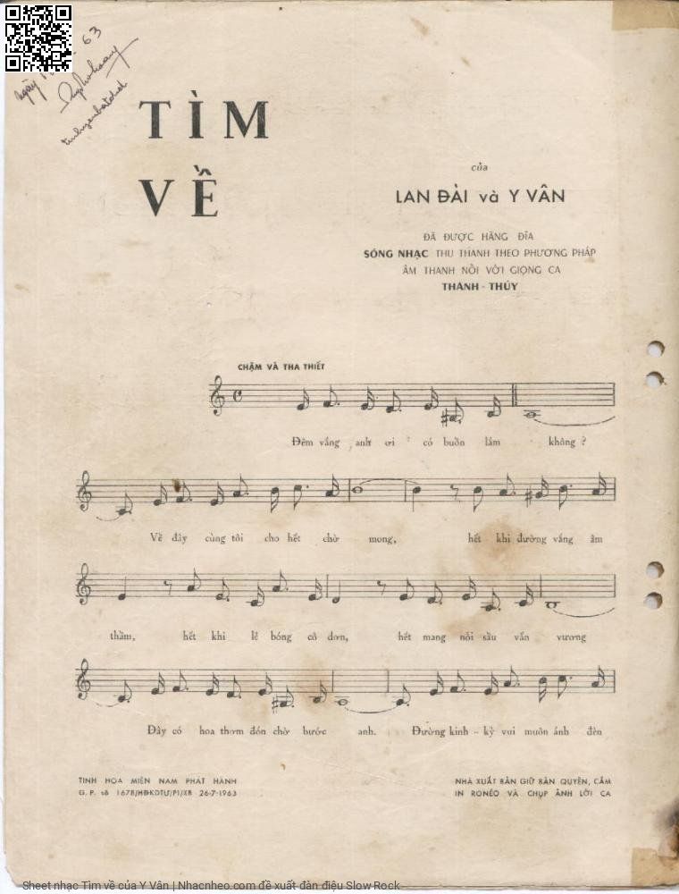 Page 2 of Sheet music PDF Tìm về - Y Vân