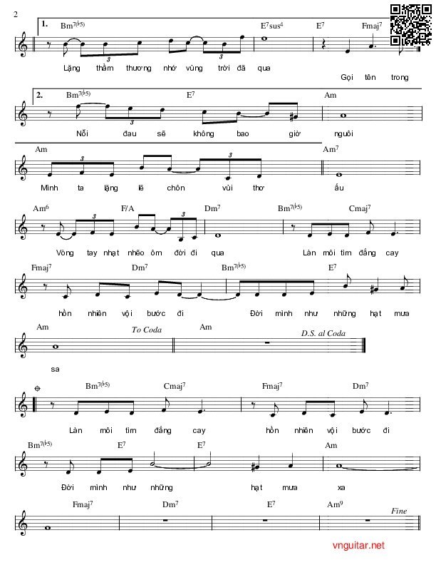 Page 2 of Sheet music PDF Tìm về hồn nhiên - Trịnh Nam Sơn