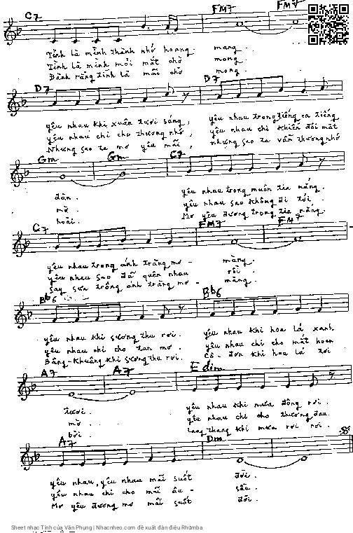 Page 2 of Sheet music PDF Tình - Văn Phụng