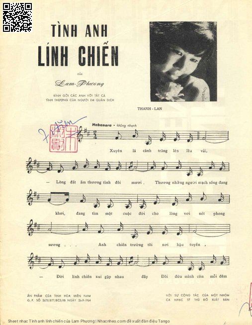 Page 2 of Sheet music PDF Tình anh lính chiến - Lam Phương