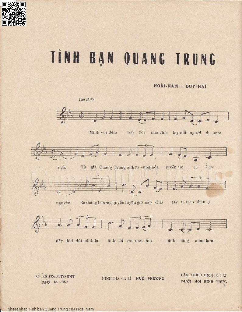 Page 2 of Sheet music PDF Tình bạn Quang Trung - Hoài Nam