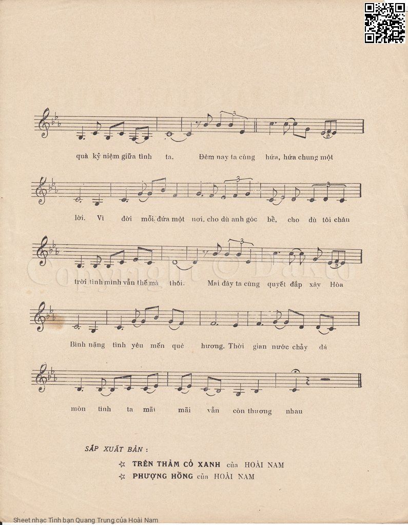 Page 3 of Sheet music PDF Tình bạn Quang Trung - Hoài Nam