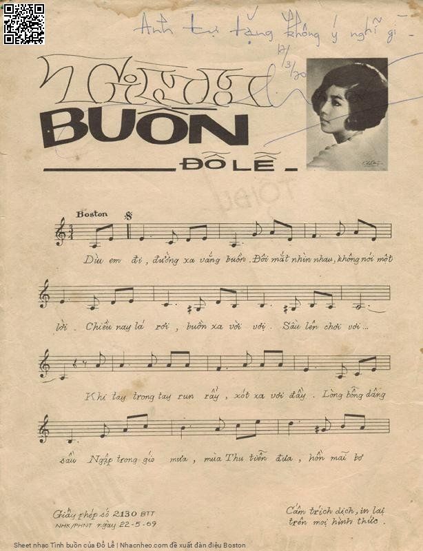 Page 2 of Sheet music PDF Tình buồn - Đỗ Lễ