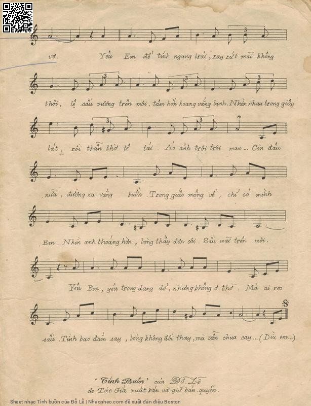 Page 3 of Sheet music PDF Tình buồn - Đỗ Lễ