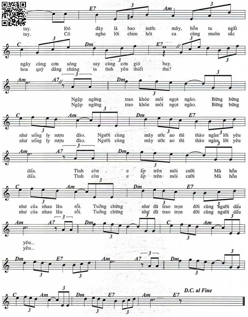Page 2 of Sheet music PDF Tình ca hồng - Nguyễn Trung Cang