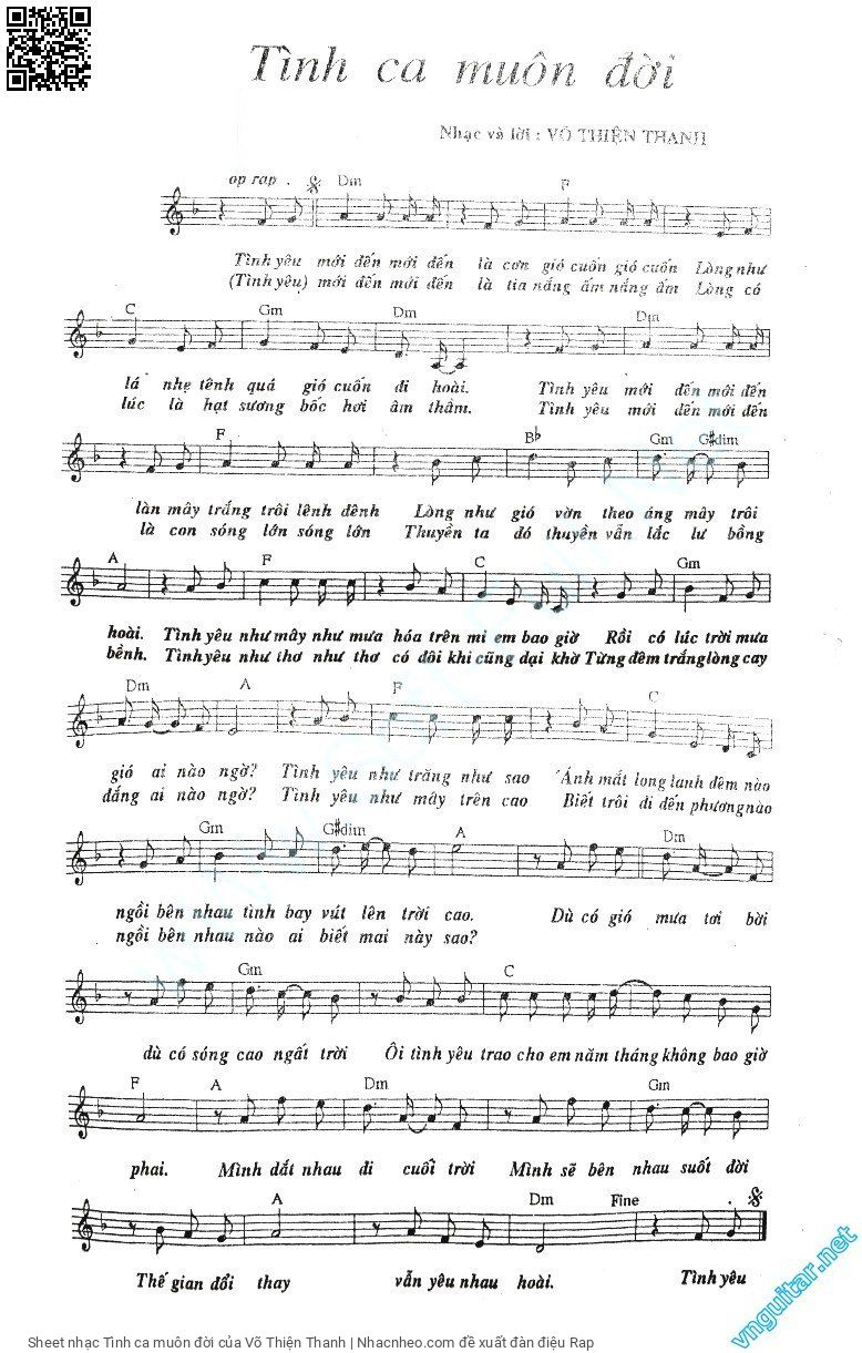 Sheet PDF of Tình ca muôn đời