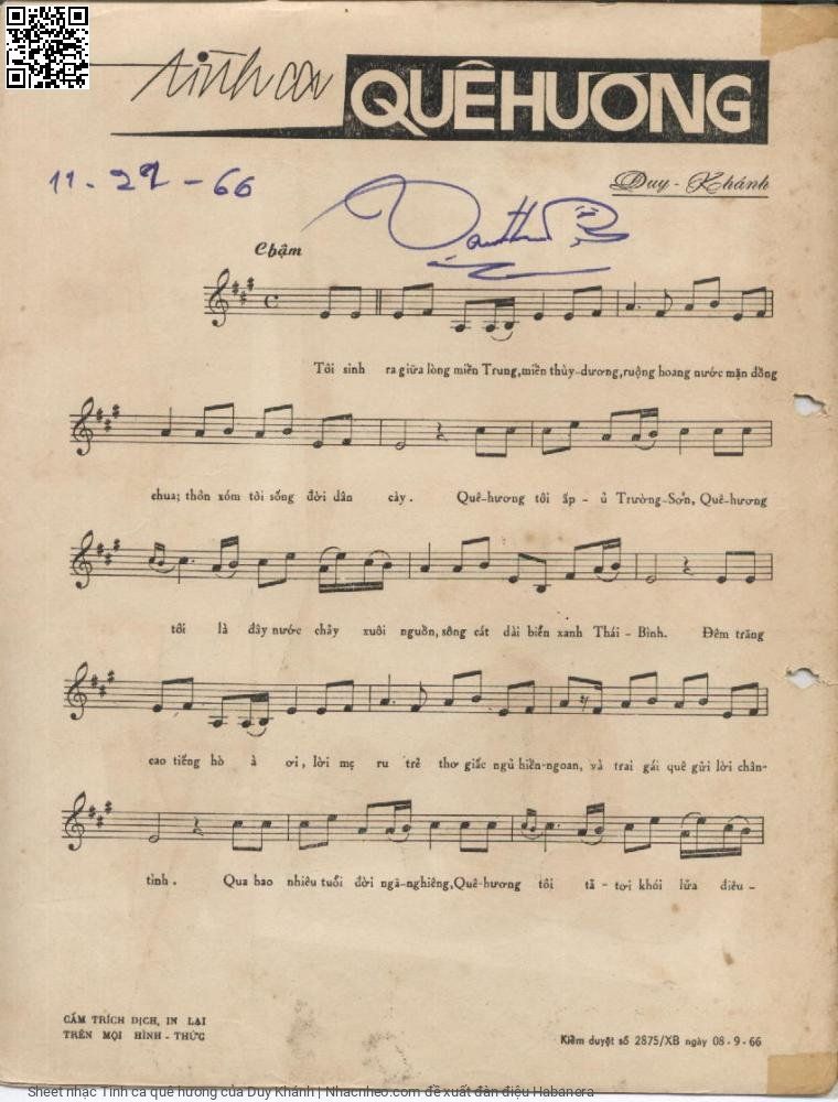 Page 2 of Sheet music PDF Tình ca quê hương - Duy Khánh