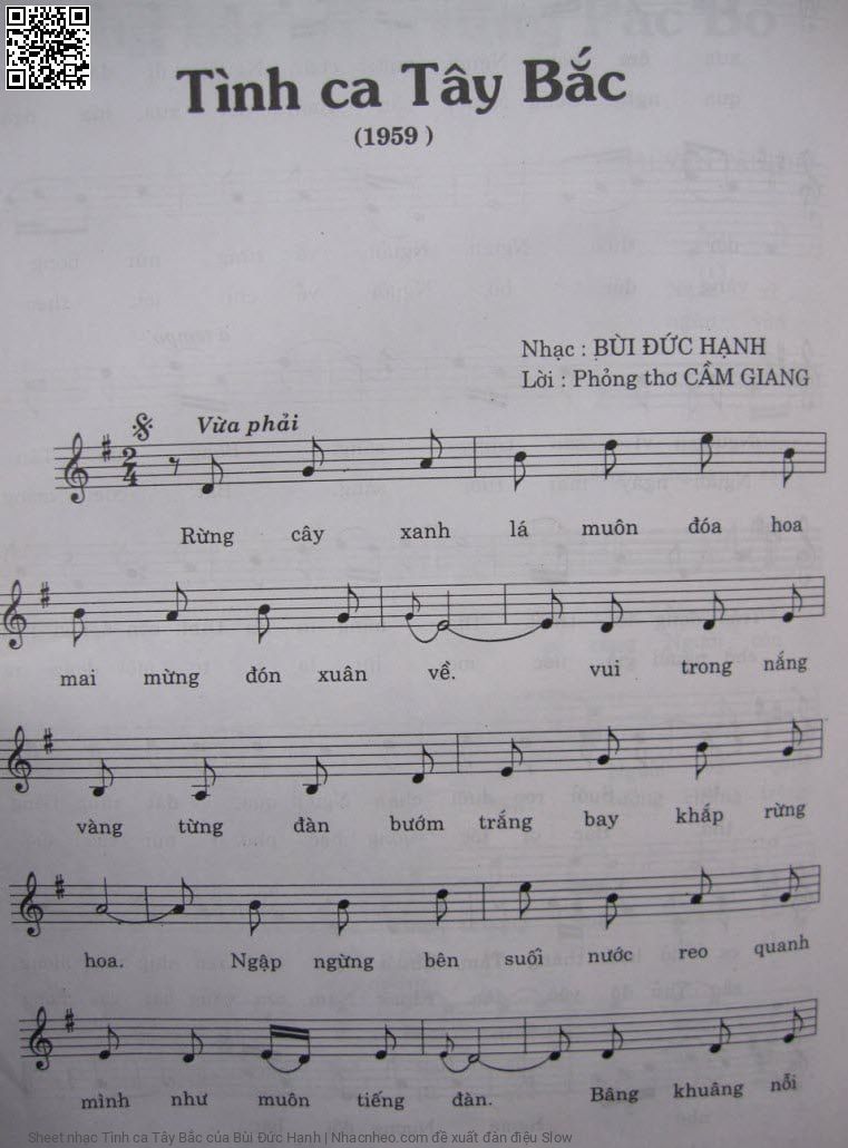 Sheet PDF of Tình ca Tây Bắc