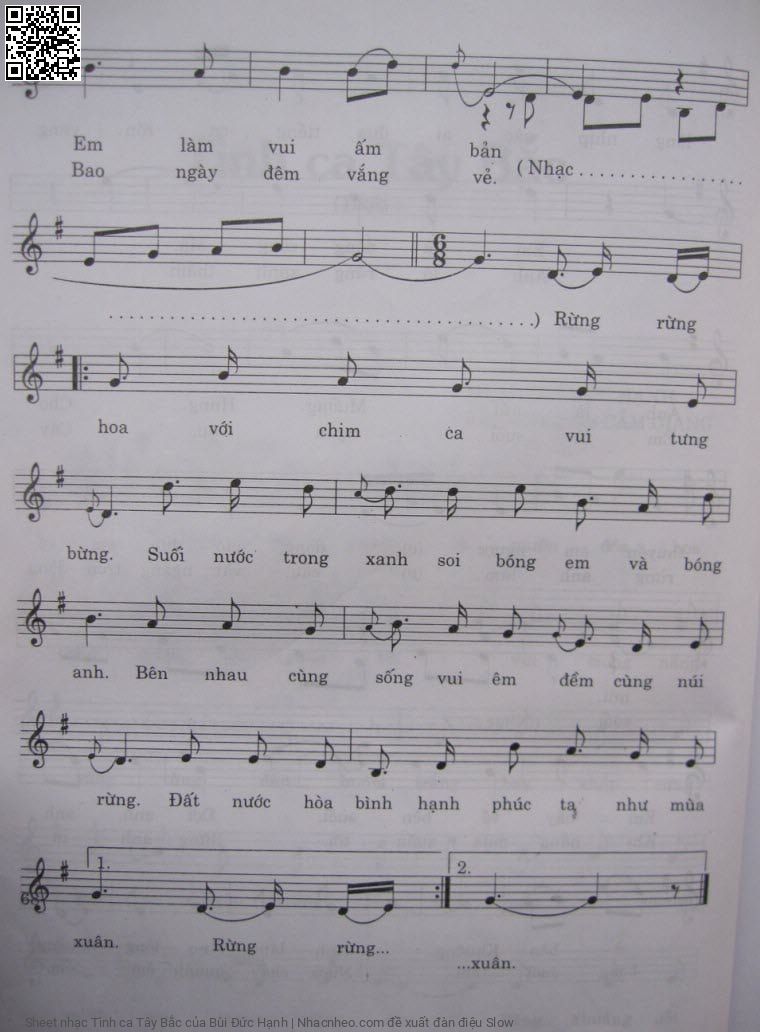 Page 3 of Sheet music PDF Tình ca Tây Bắc - Bùi Đức Hạnh