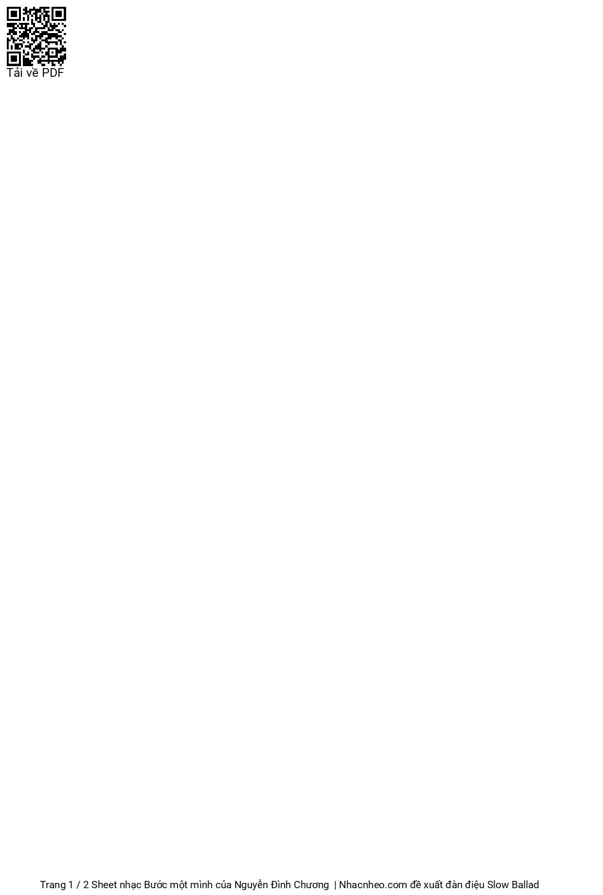 Page 2 of Sheet music PDF Bước một mình - Nguyễn Đình Chương
