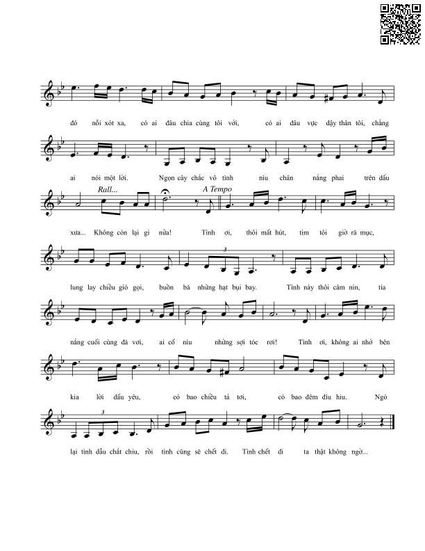 Page 2 of Sheet music PDF Tình chết đi không ngờ - Vĩnh Điện
