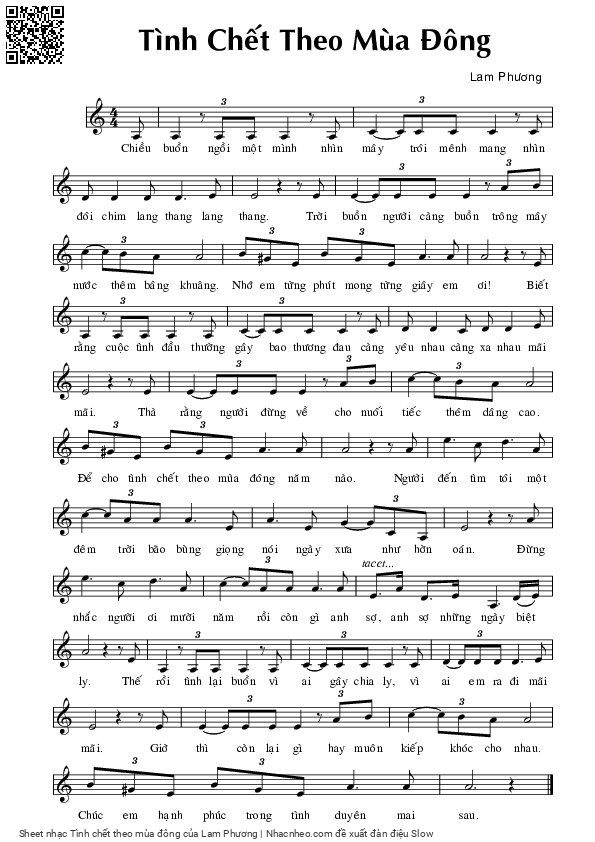 Page 5 of Sheet music PDF Tình chết theo mùa đông - Lam Phương