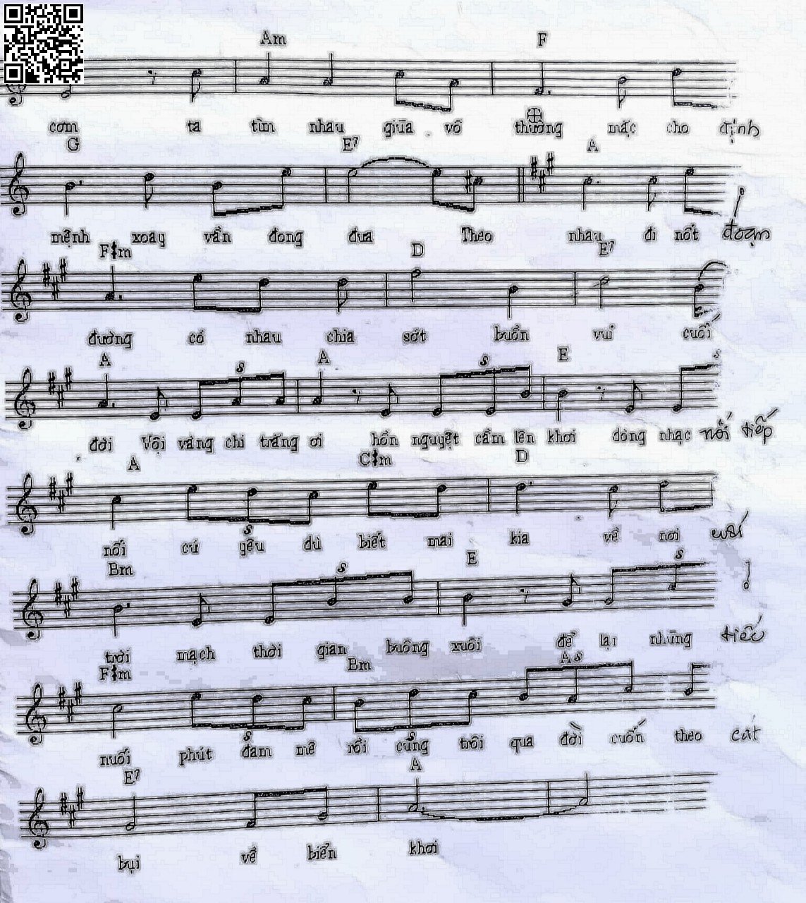 Page 2 of Sheet music PDF Tình chiều - Lê Quang Ngọc