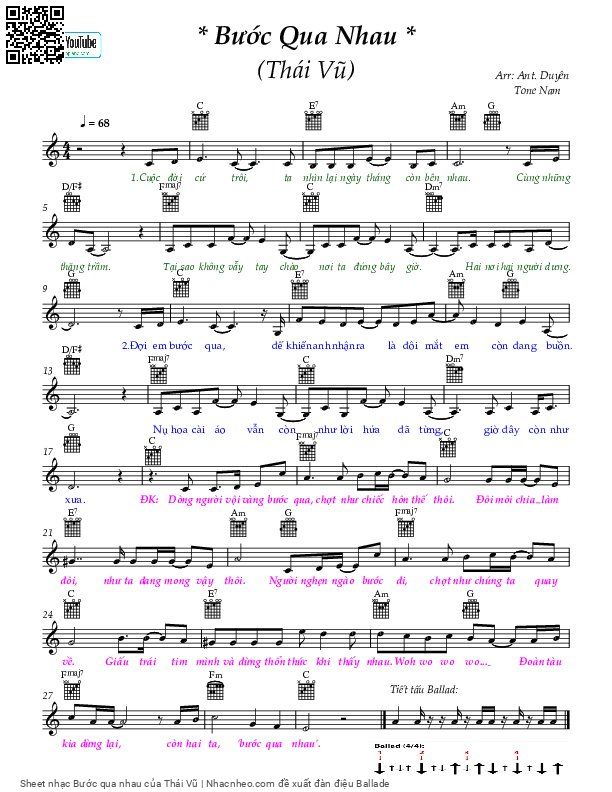 Sheet PDF of Bước qua nhau