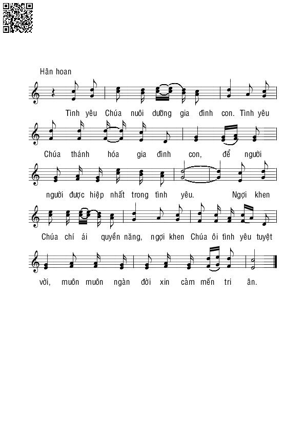Page 2 of Sheet music PDF Tình Chúa trong gia đình - Sr. Trinh Nguyên