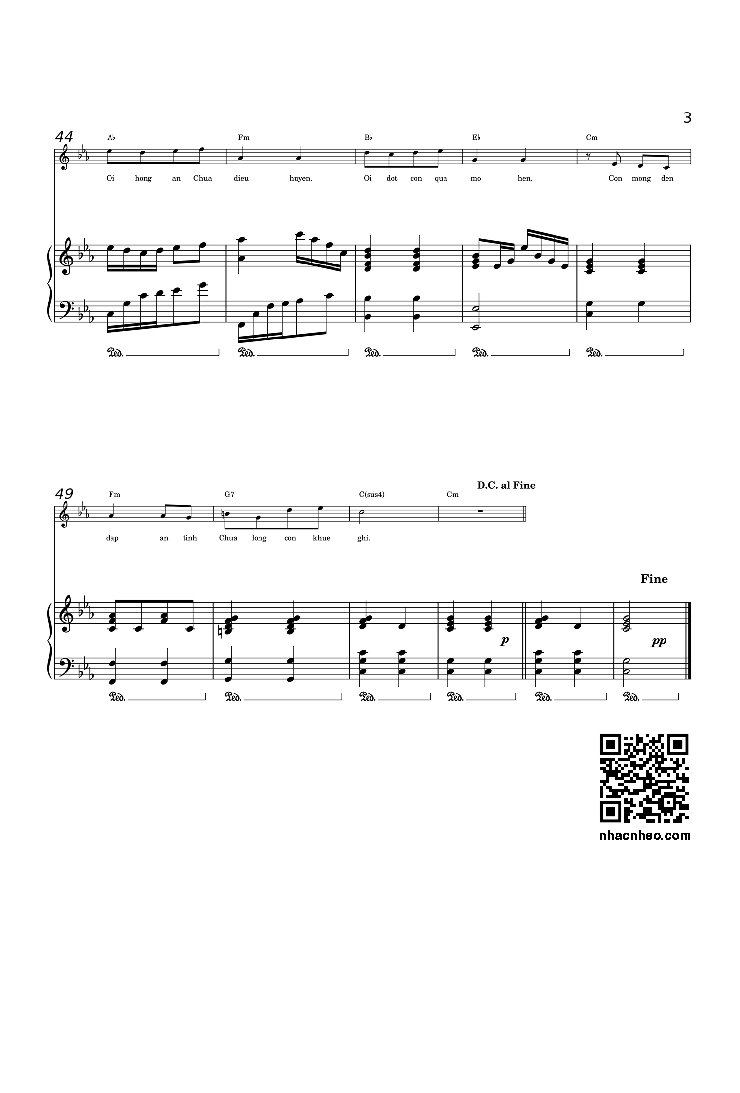 Page 3 of Sheet music PDF Piano Tình Chúa yêu con - Giang Tâm