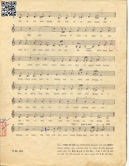 Page 2 of Sheet music PDF Tình cố đô - Lam Phương