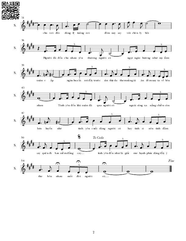 Page 2 of Sheet music PDF Tình cuối cho nhau - Nguyễn Hoàng Đô