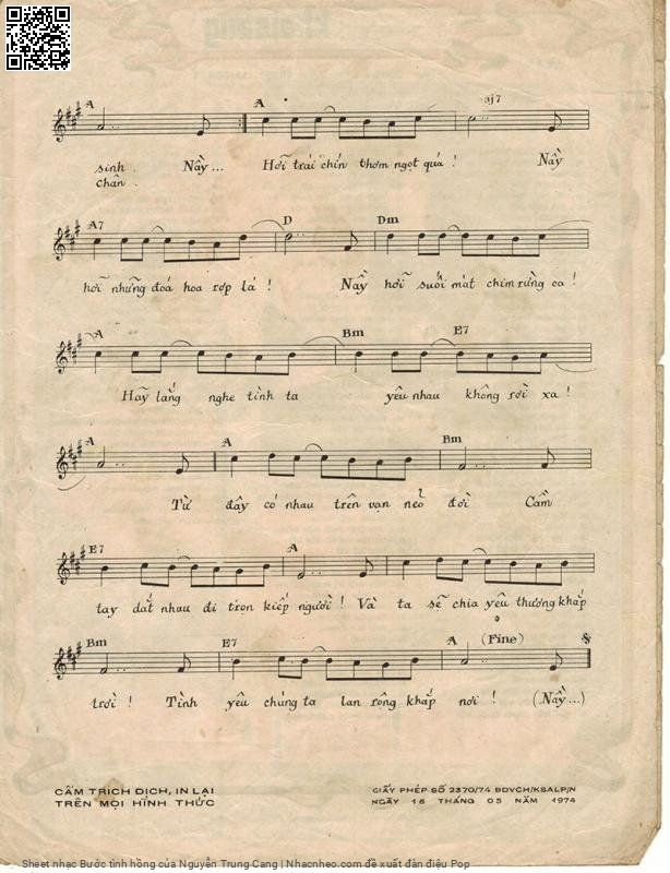 Page 3 of Sheet music PDF Bước tình hồng - Nguyễn Trung Cang