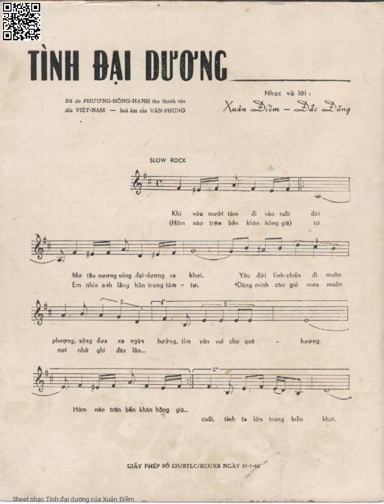 Page 2 of Sheet music PDF Tình đại dương - Xuân Điềm