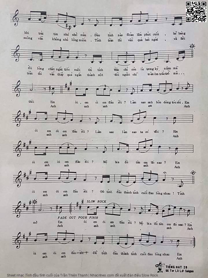 Page 3 of Sheet music PDF Tình đầu tình cuối - Trần Thiện Thanh