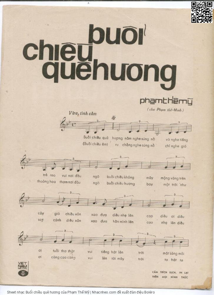 Page 2 of Sheet music PDF Buổi chiều quê hương - Phạm Thế Mỹ