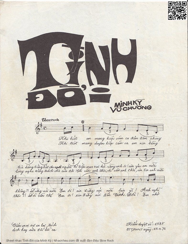Page 2 of Sheet music PDF Tình đời - Minh Kỳ