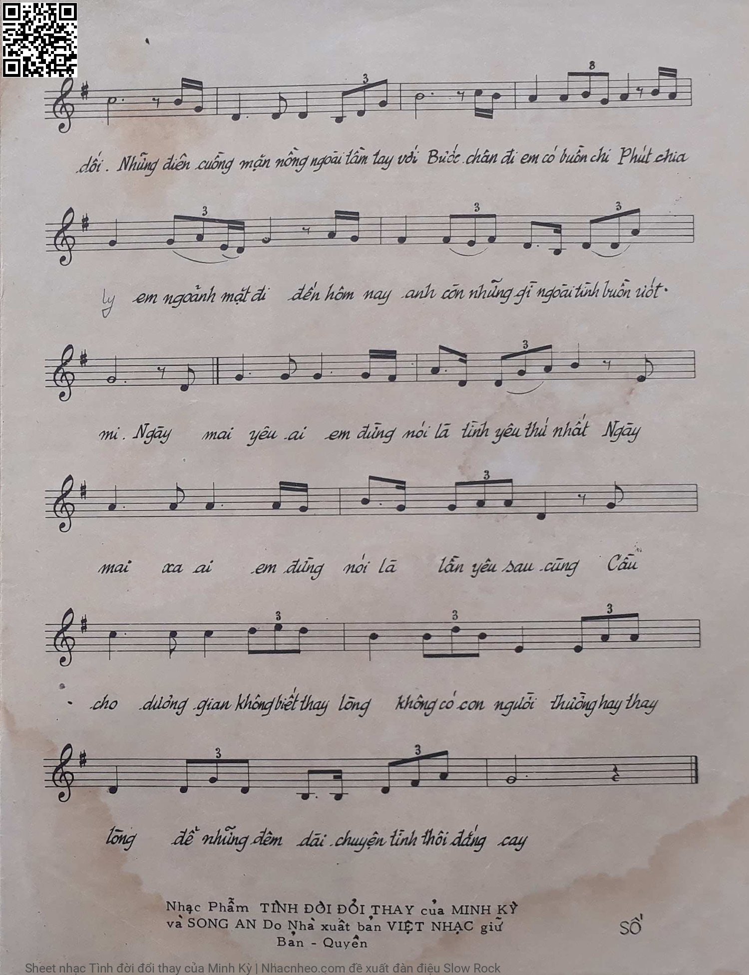Page 3 of Sheet music PDF Tình đời đổi thay - Minh Kỳ