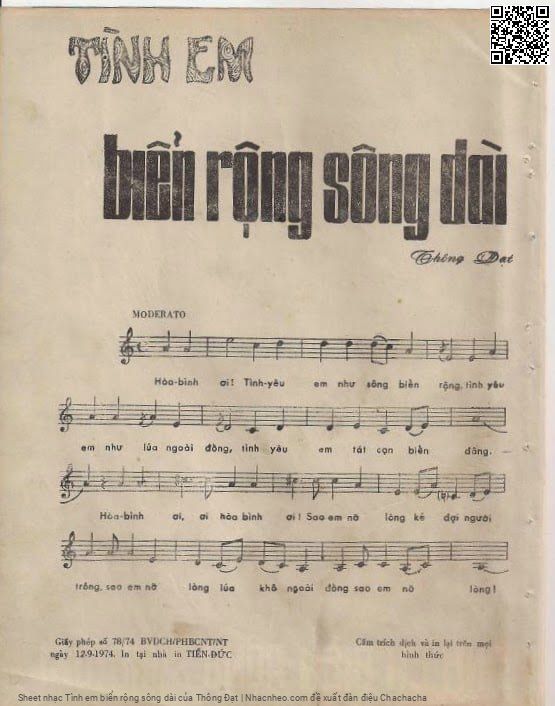Page 2 of Sheet music PDF Tình em biển rộng sông dài - Thông Đạt