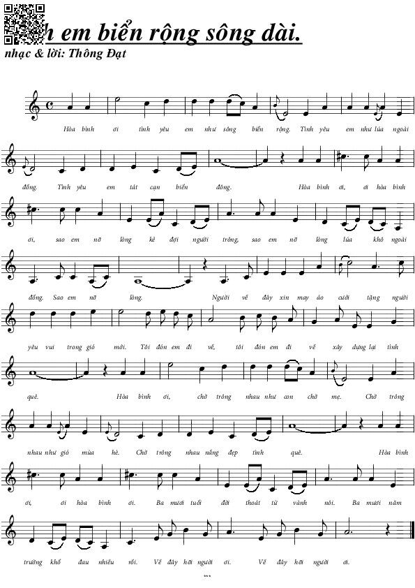 Page 5 of Sheet music PDF Tình em biển rộng sông dài - Thông Đạt