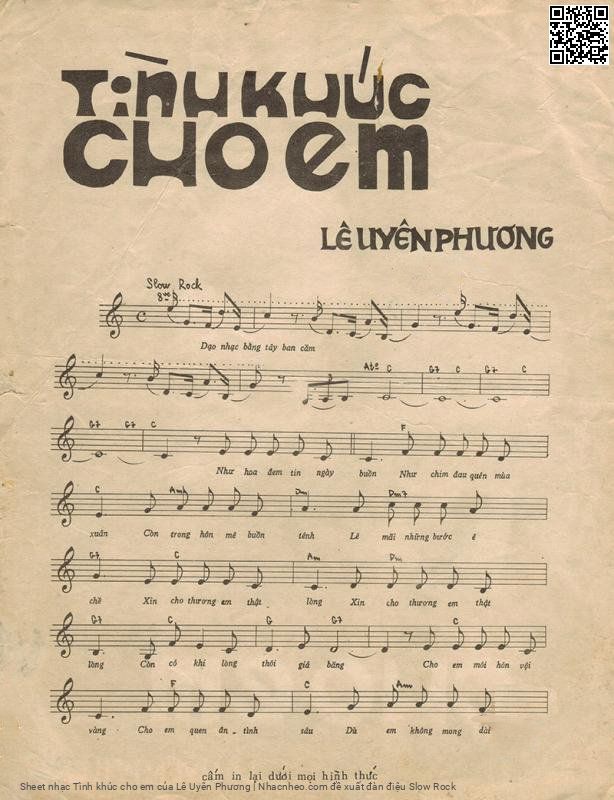 Page 2 of Sheet music PDF Tình khúc cho em - Lê Uyên Phương